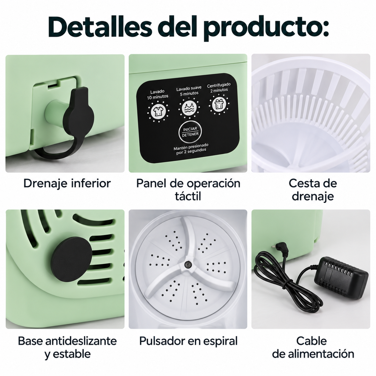 Mini lavadora portátil TurboClean de 9 L