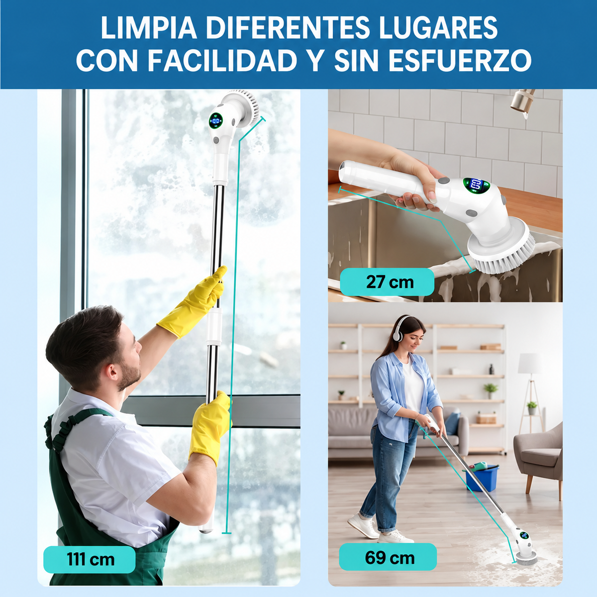Cepillo Limpiador Electrico 9 En 1