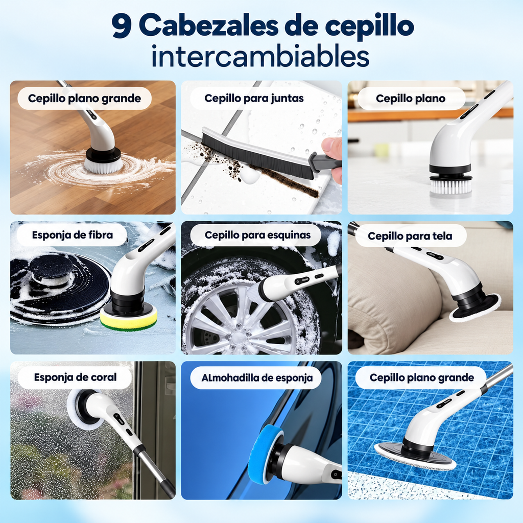Cepillo Limpiador Electrico 9 En 1